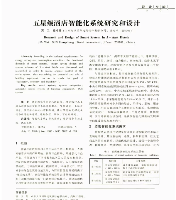 五星级酒店智能化系统研究和设计