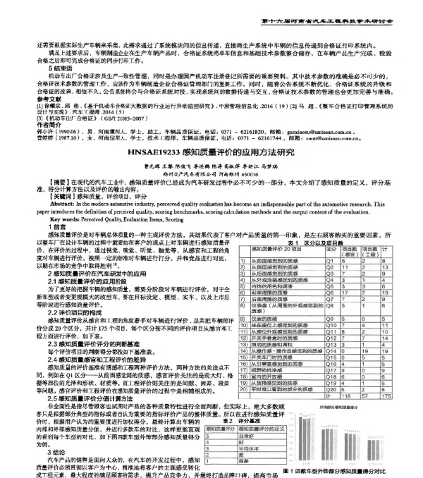 HNSAE19233感知质量评价的应用方法研究