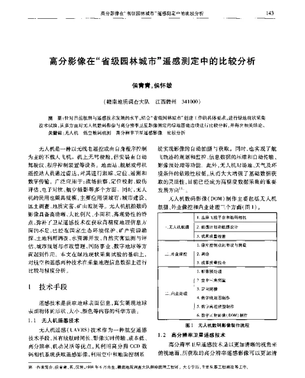 高分影像在省级园林城市遥感测定中的比较分析