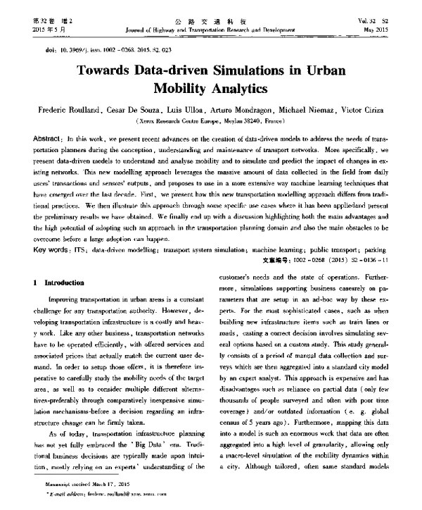 TowardsData-drivenSimulationsinUrbanMobilityAnalytics