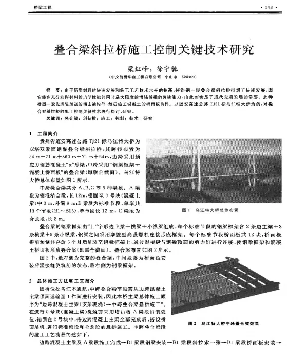 叠合梁斜拉桥施工控制关键技术研究
