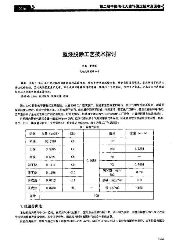重烃脱除工艺技术探讨