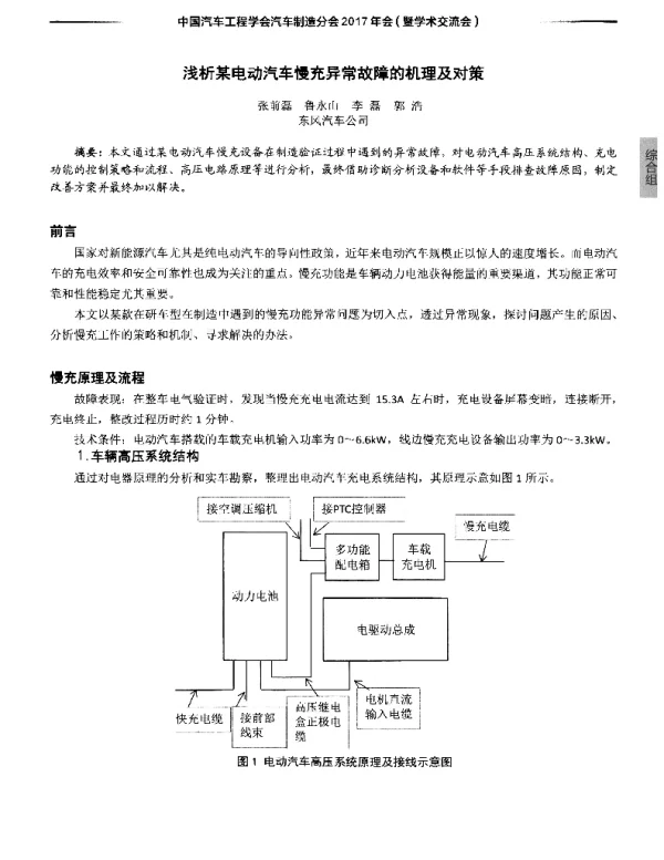 浅析某电动汽车慢充异常故障的机理及对策