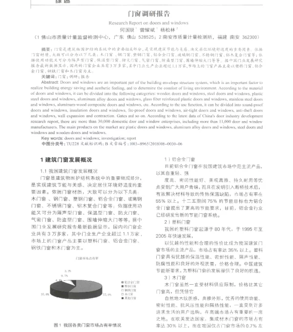 门窗调研报告