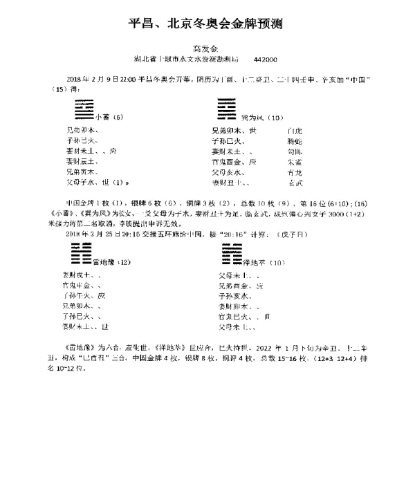 平昌、北京冬奥会金牌预测