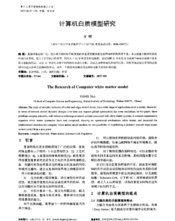 计算机白质模型研究