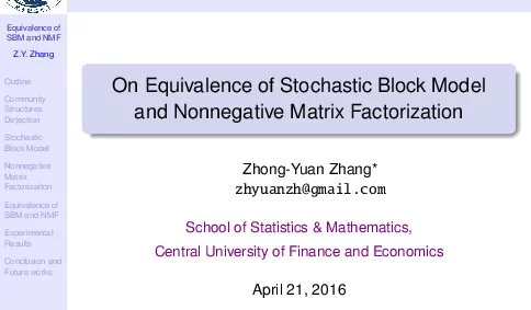 OnEquivalenceofStochasticBlockModelandNonnegativeMatrixFactorization