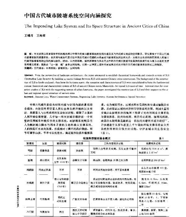 中国古代城市陂塘系统空间内涵探究