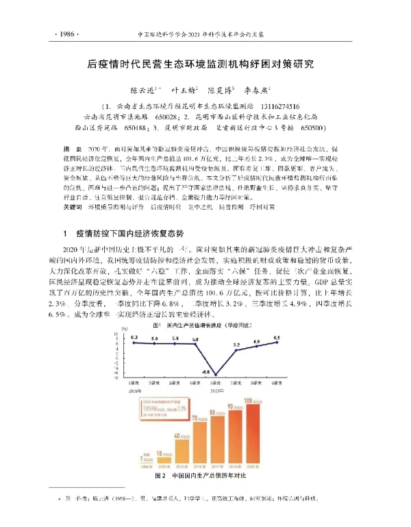 后疫情时代民营生态环境监测机构纾困对策研究