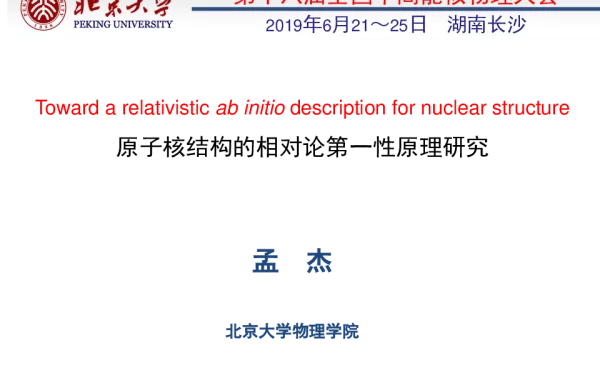 原子核结构的相对论第一性原理研究