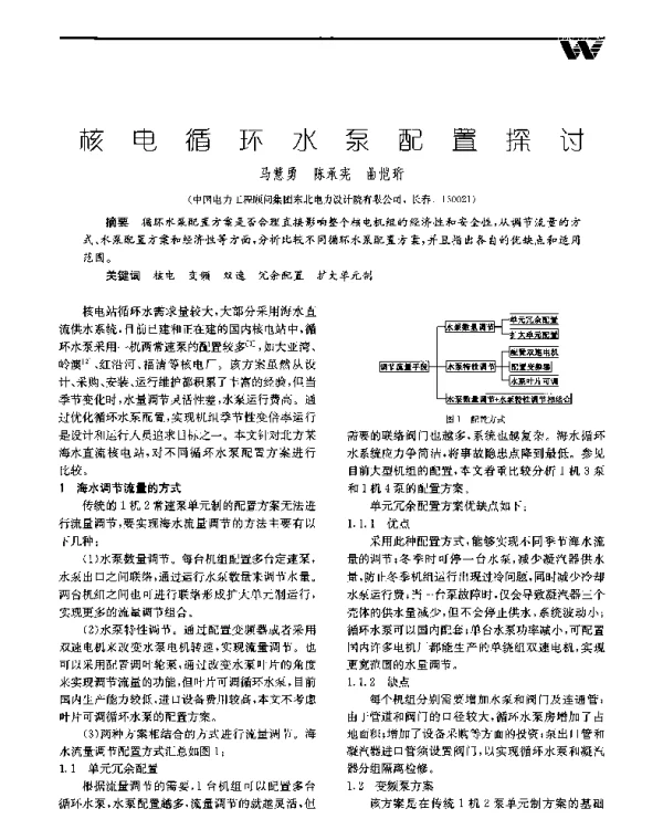 核电循环水泵配置探讨