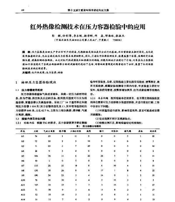红外热像检测技术在压力容器检验中的应用