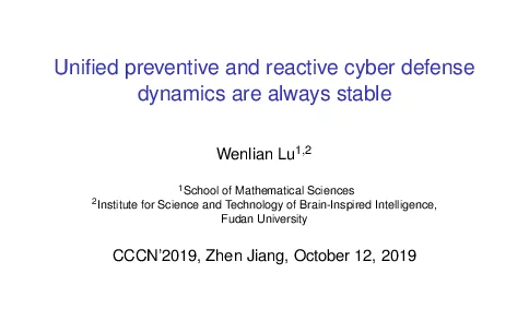 Unifiedpreventiveandreactivecyberdefensedynamicsarealwaysstable