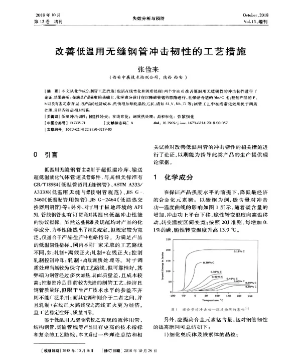 改善低温用无缝钢管冲击韧性的工艺措施