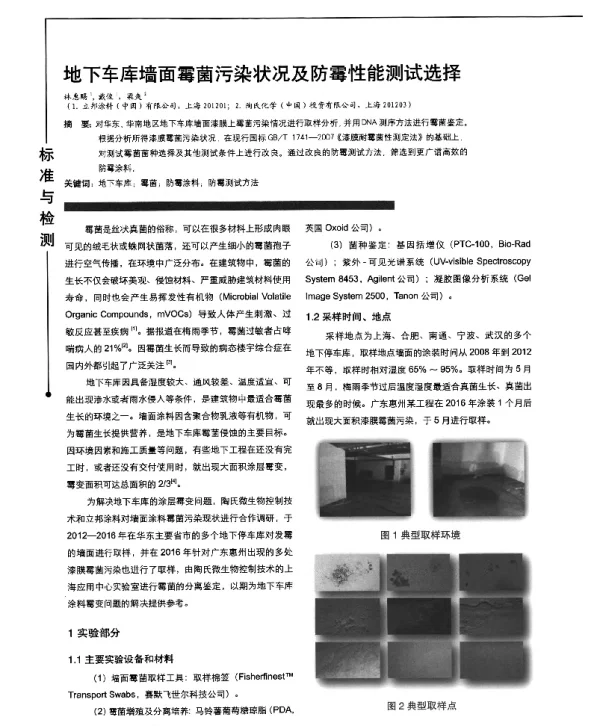地下车库墙面霉菌污染状况及防霉性能测试选择