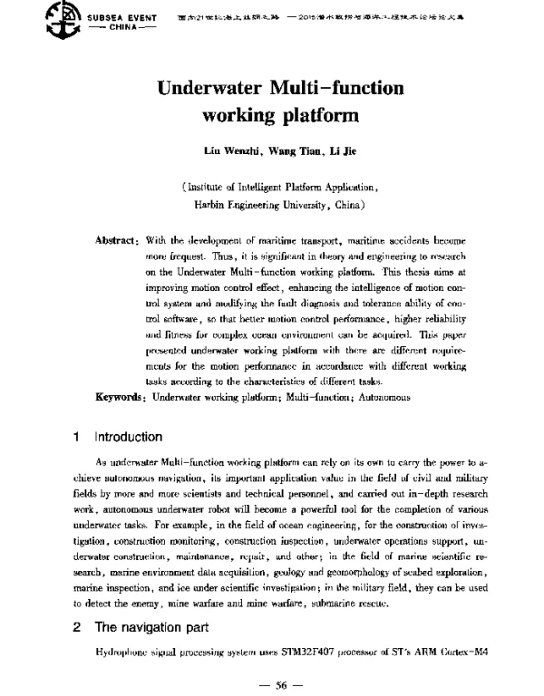 UnderwaterMulti-functionworkingplatform