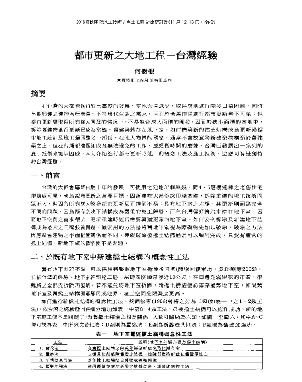 都市更新之大地工程一台灣經驗