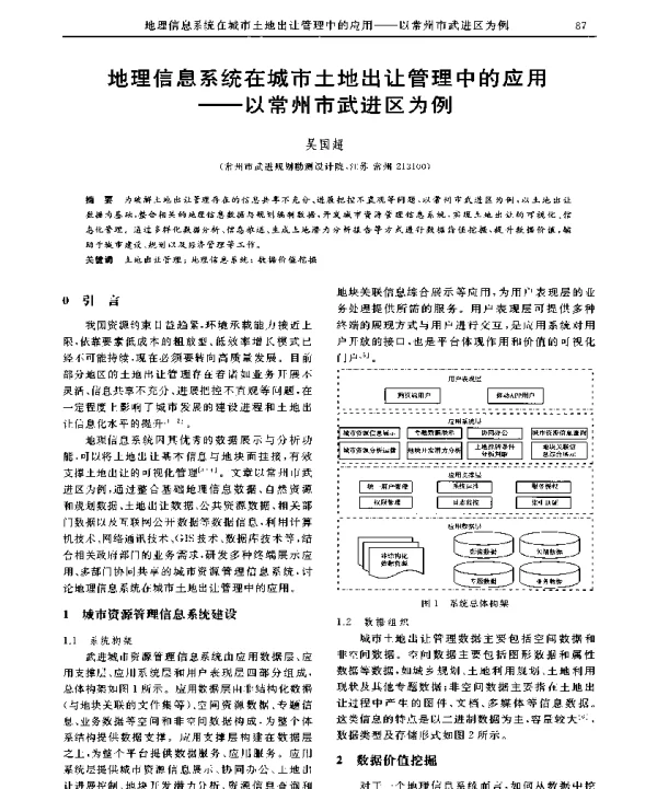 地理信息系统在城市土地出让管理中的应用--以常州市武进区为例