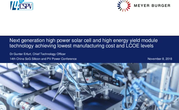 NextgenerationhighpowersolarcellandhighenergyyieldmoduletechnologyachievinglowestmanufacturingcostandLCOElevels