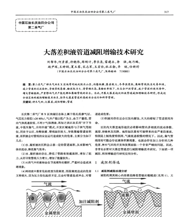 大落差积液管道减阻增输技术研究