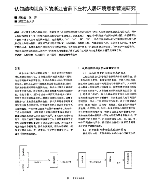 认知结构视角下的浙江省薛下庄村人居环境意象营造研究
