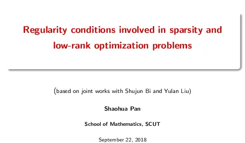 Regularityconditionsinvolvedinsparsityandlow-rankoptimizationproblems