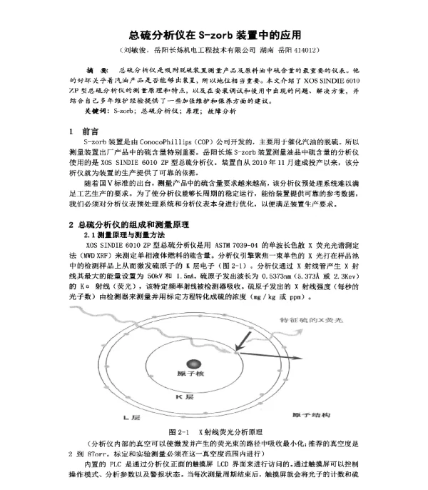总硫分析仪在S-zorb装置中的应用