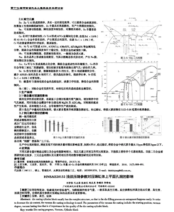 浅谈压铸参数对压铸缸体上平面孔洞的影响