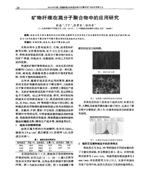 矿物纤维在高分子聚合物中的应用研究