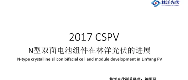 2017CSPVN型双面电池组件在林洋光伏的进展