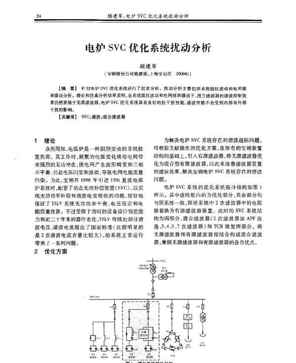 电炉SVC优化系统扰动分析