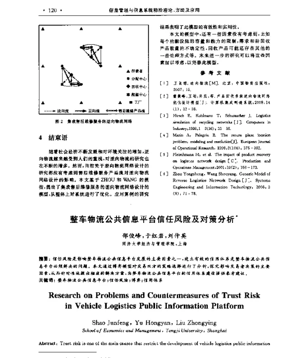 整车物流公共信息平台信任风险及对策分析