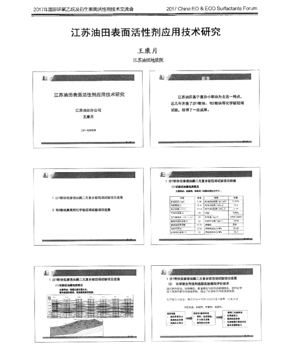江苏油田表面活性剂应用技术研究