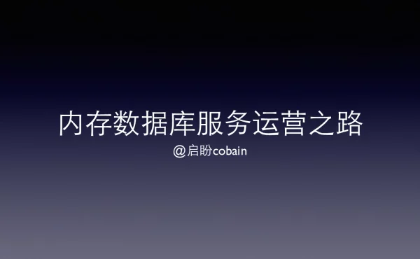 内存数据库服务运营之路