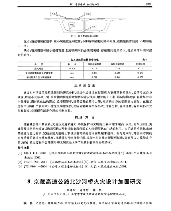 京藏高速公路北沙河桥火灾设计加固研究