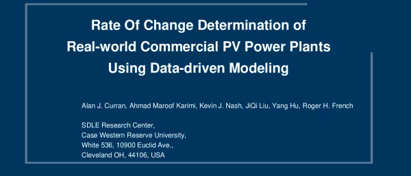 RateOfChangeDeterminationofReal-worldCommercialPVPowerPlantsUsingData-drivenModeling
