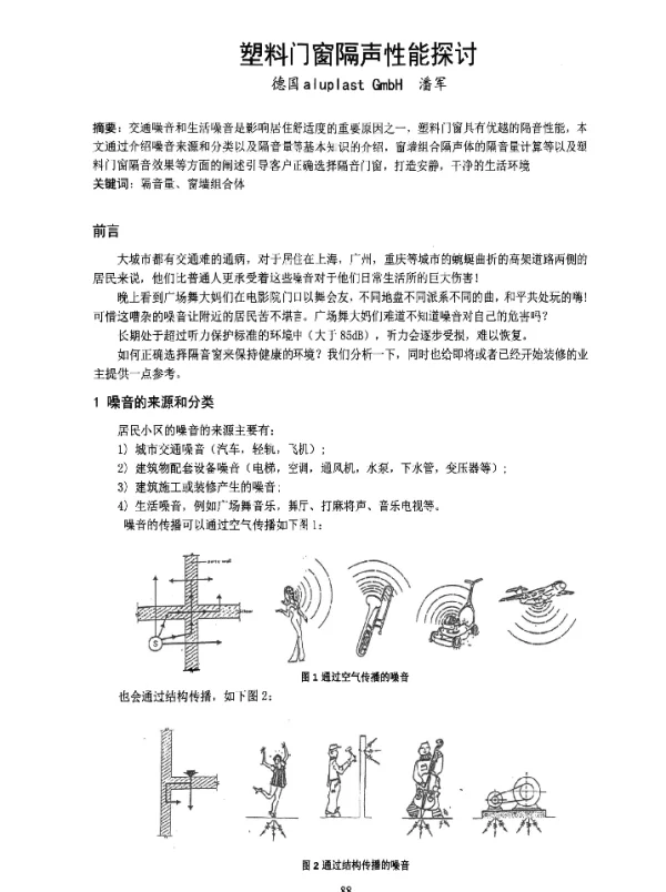塑料门窗隔声性能探讨