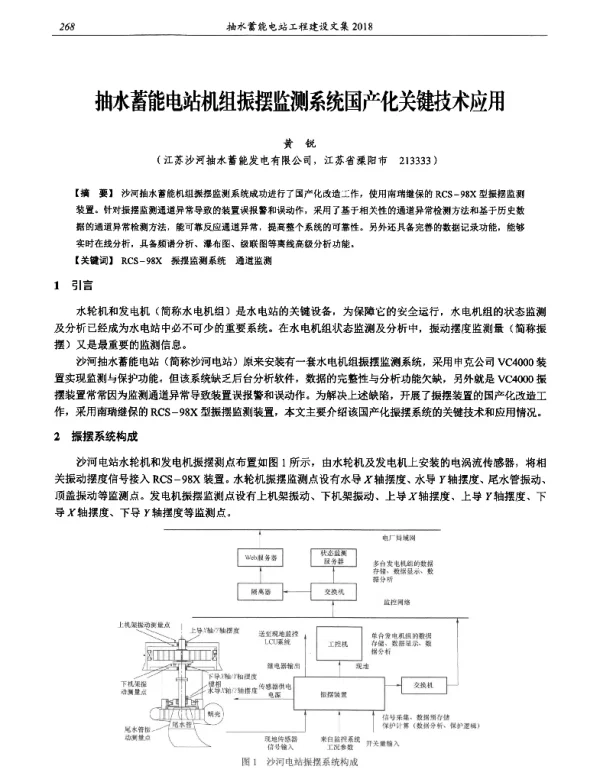 抽水蓄能电站机组振摆监测系统国产化关键技术应用