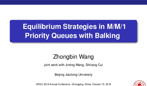 EquilibriumStrategiesinMM1PriorityQueueswithBalking
