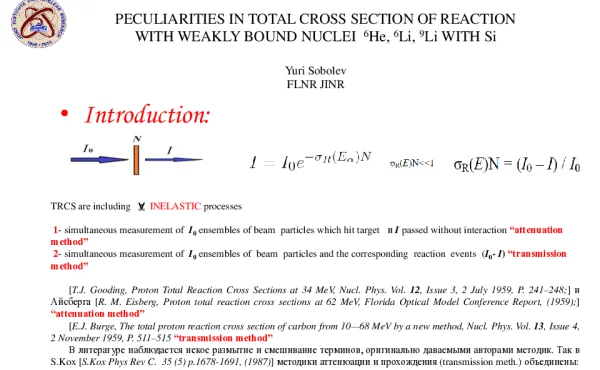 PECULIARITIESINTOTALCROSSSECTIONOFREACTIONWITHWEAKLYBOUNDNUCLEI6He6Li9LiWITHSi