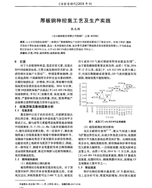 厚板钢种控氮工艺及生产实践