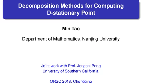 DecompositionMethodsforComputingD-stationaryPoint