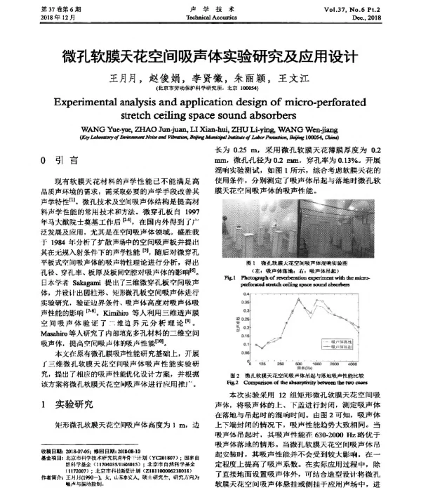 微孔软膜天花空间吸声体实验研究及应用设计