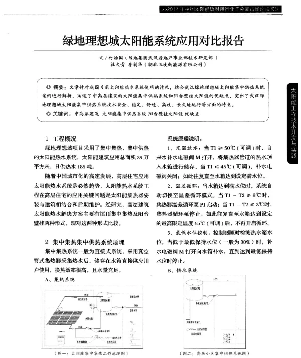绿地理想城太阳能系统应用对比报告