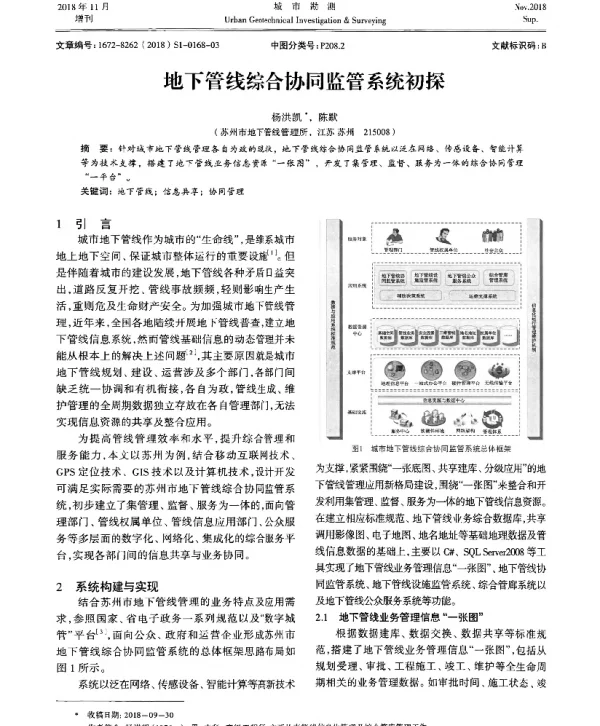 地下管线综合协同监管系统初探