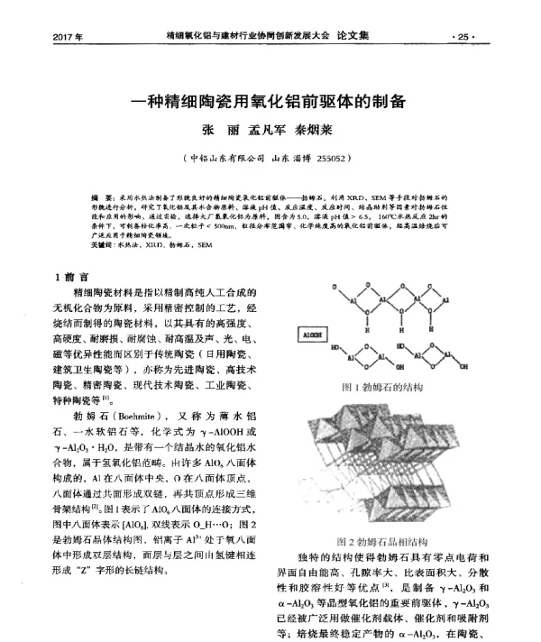 一种精细陶瓷用氧化铝前驱体的制备