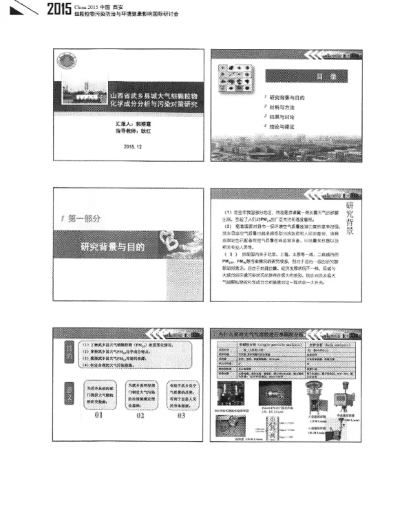 山西省武乡县城大气细颗粒物化学成分分析与污染对策研究