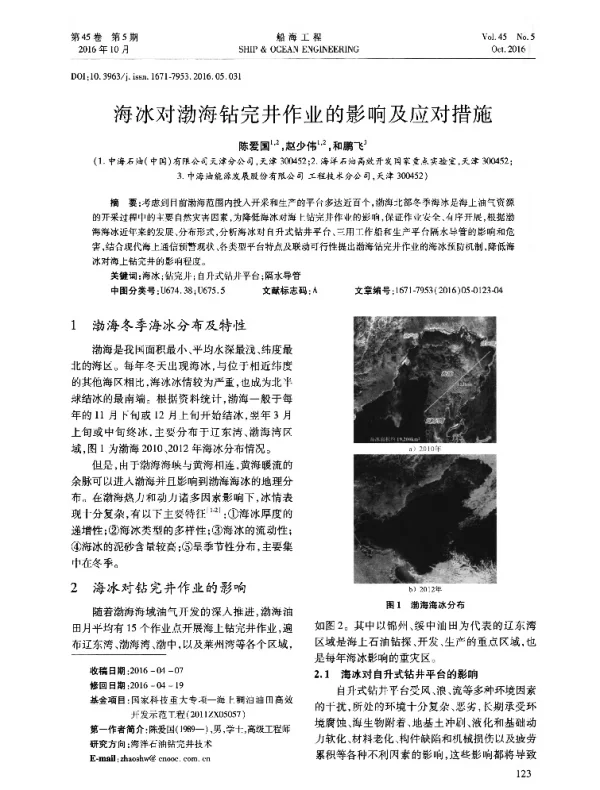 海冰对渤海钻完井作业的影响及应对措施