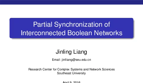 PartialSynchronizationofInterconnectedBooleanNetworks