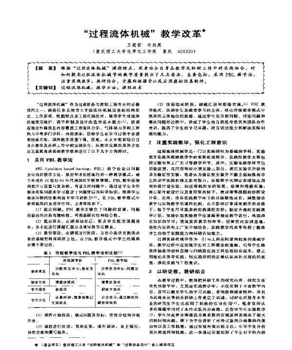 过程流体机械教学改革